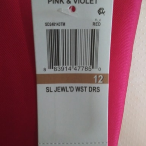Pink & Violet Red Dress with belt NWT - Picture 2 of 4